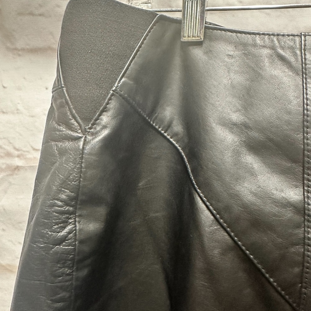 Fairfax & Kent vintage black leather pants women’s size 22.5 - Picture 4 of 6